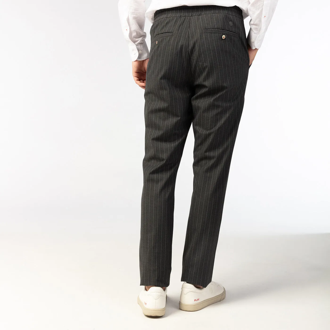 Pantalon à rayures gris anthracite