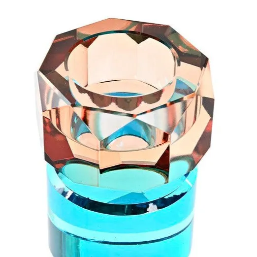 Portavelas de cristal.