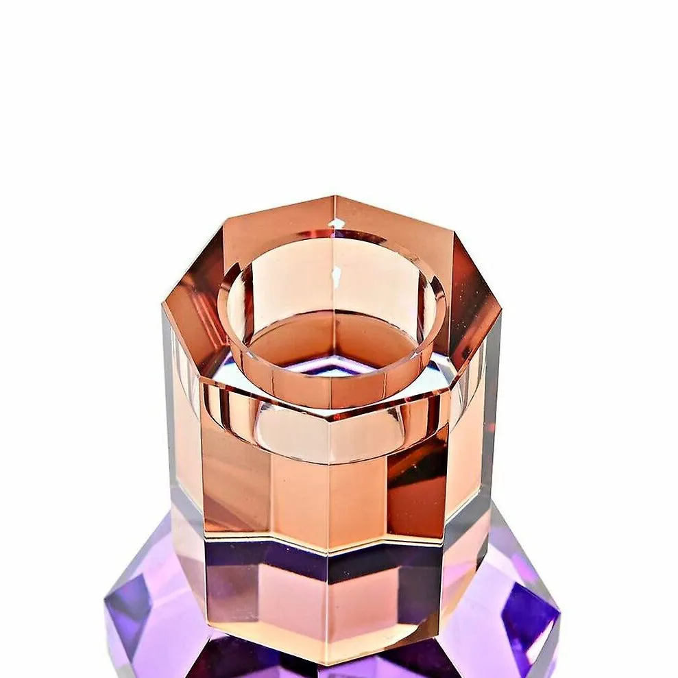 Portavelas de cristal.