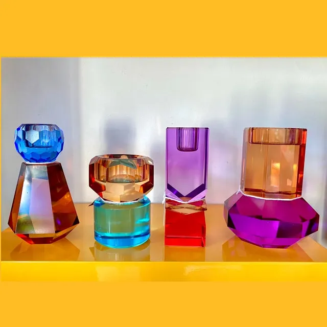 Portavelas de cristal.