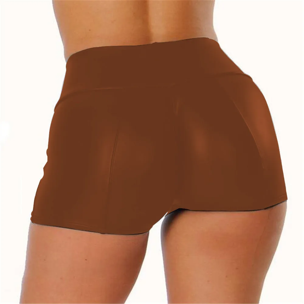 PU Leather Women Nightclub Shorts