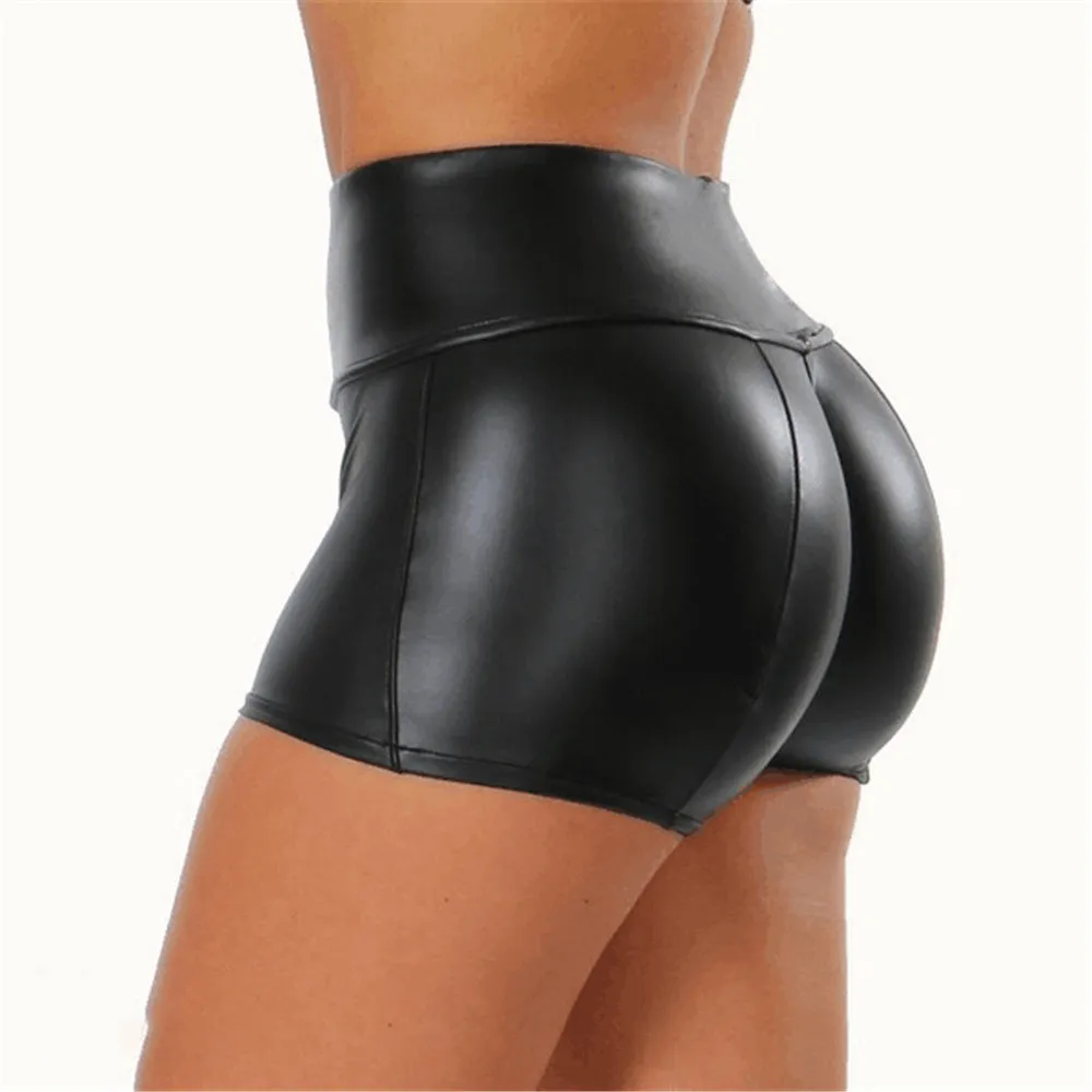 PU Leather Women Nightclub Shorts