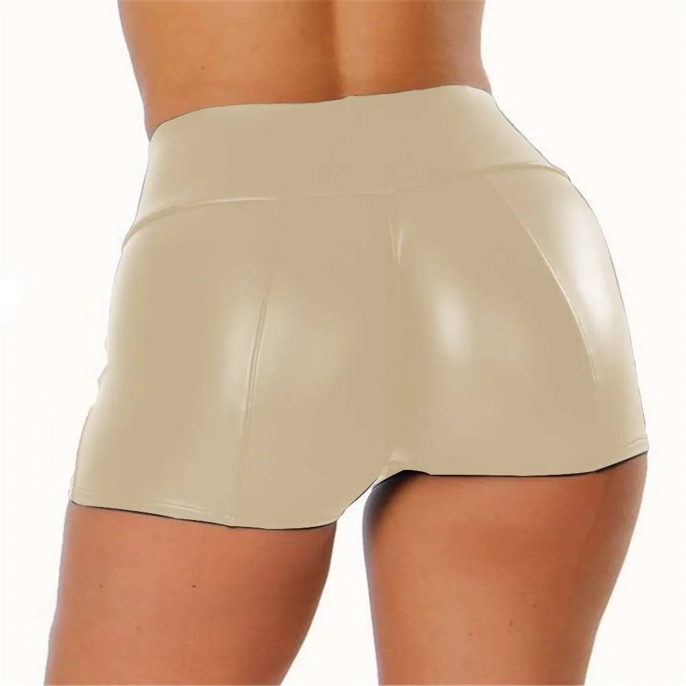 PU Leather Women Nightclub Shorts