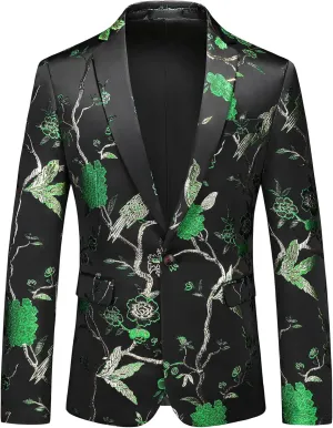 Rogers & Morris Blazer for Men Casual Slim fit Suit Jacket Dress Party Floral Men's Sport Coat Chaqueta de Traje para Hombre