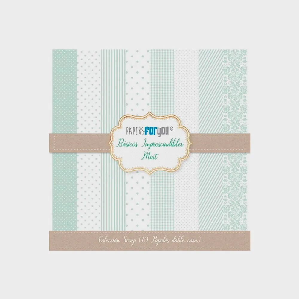 Set 10 Papeles Scrap Imprescindibles Mint 30x30 Papers For You