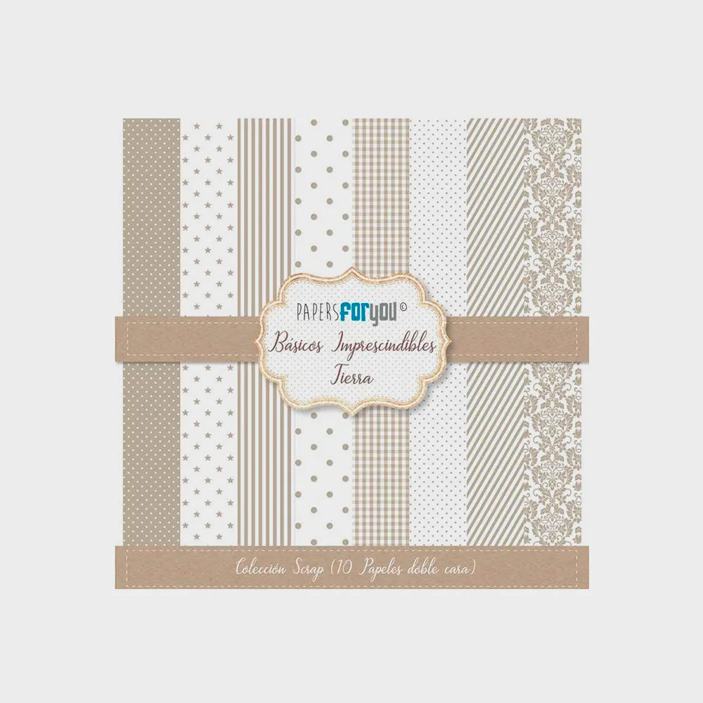 Set 10 Papeles Scrap Imprescindibles Tierra 30x30 Papers For You