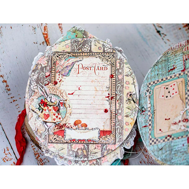 Set Papel Scrap Alice Looking Glass 12x12 Stamperia