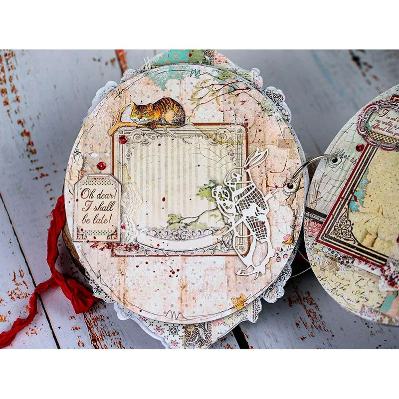 Set Papel Scrap Alice Looking Glass 12x12 Stamperia