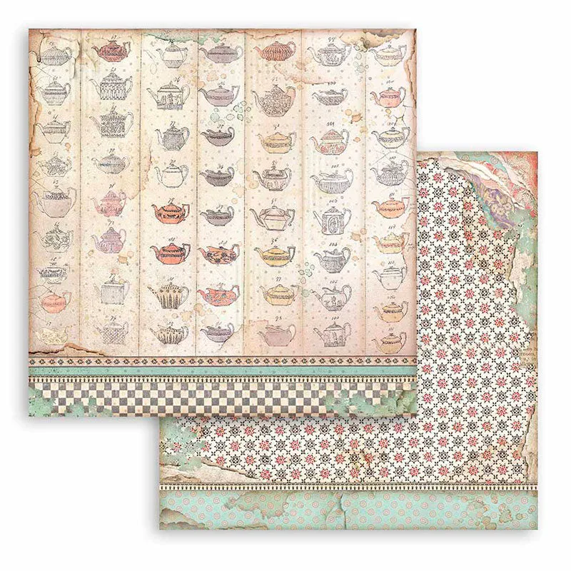 Set Papel Scrap Alice Looking Glass 12x12 Stamperia