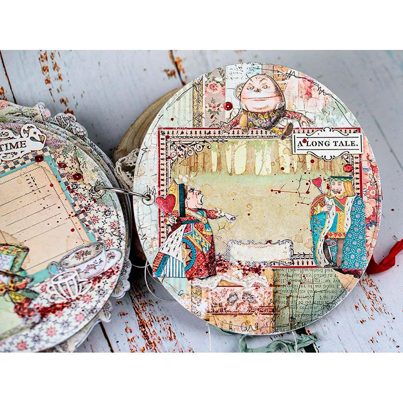 Set Papel Scrap Alice Looking Glass 12x12 Stamperia