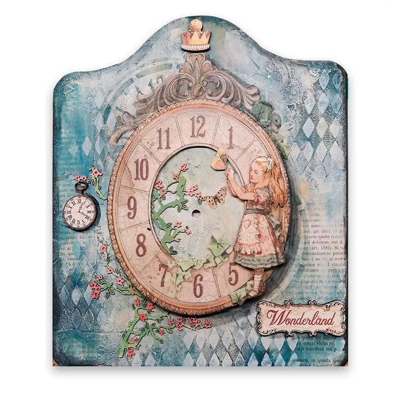 Set Papel Scrap Alice Looking Glass 12x12 Stamperia