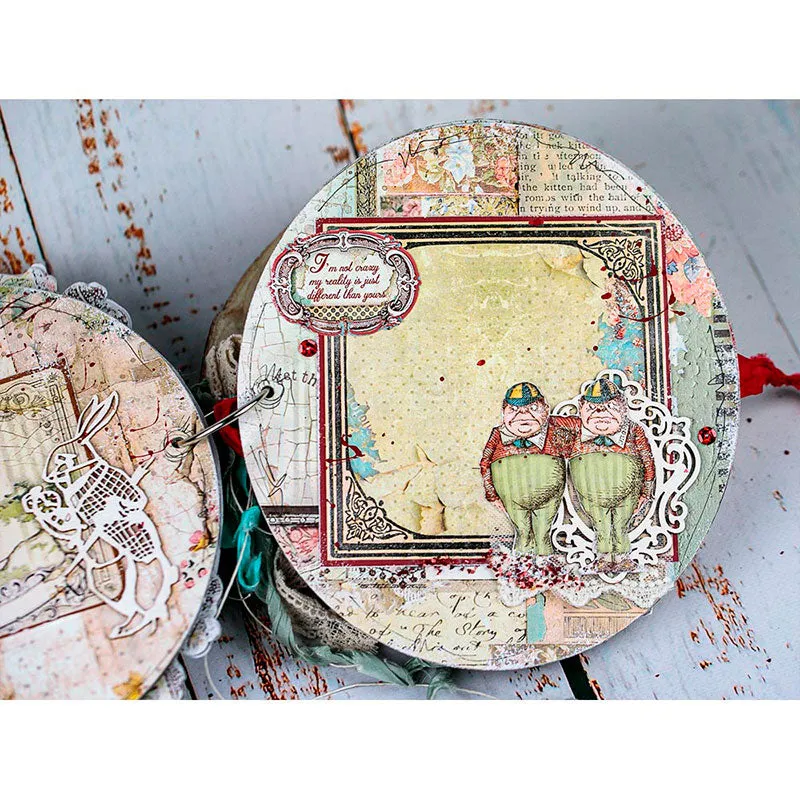 Set Papel Scrap Alice Looking Glass 12x12 Stamperia
