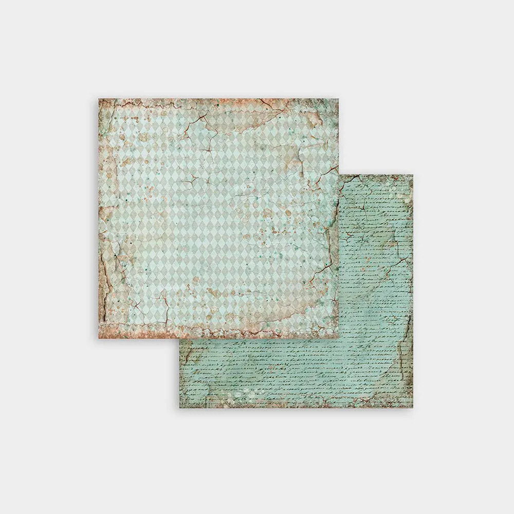 Set Papel Scrap Backgrounds Selection Alice 8x8 Stamperia