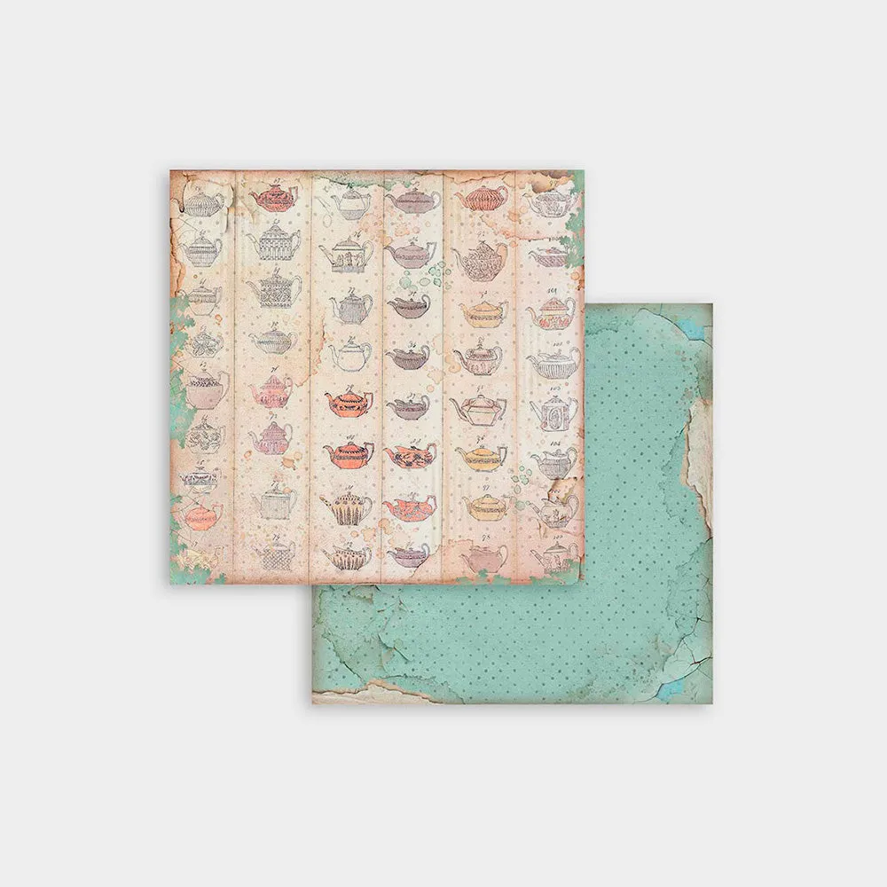 Set Papel Scrap Backgrounds Selection Alice 8x8 Stamperia