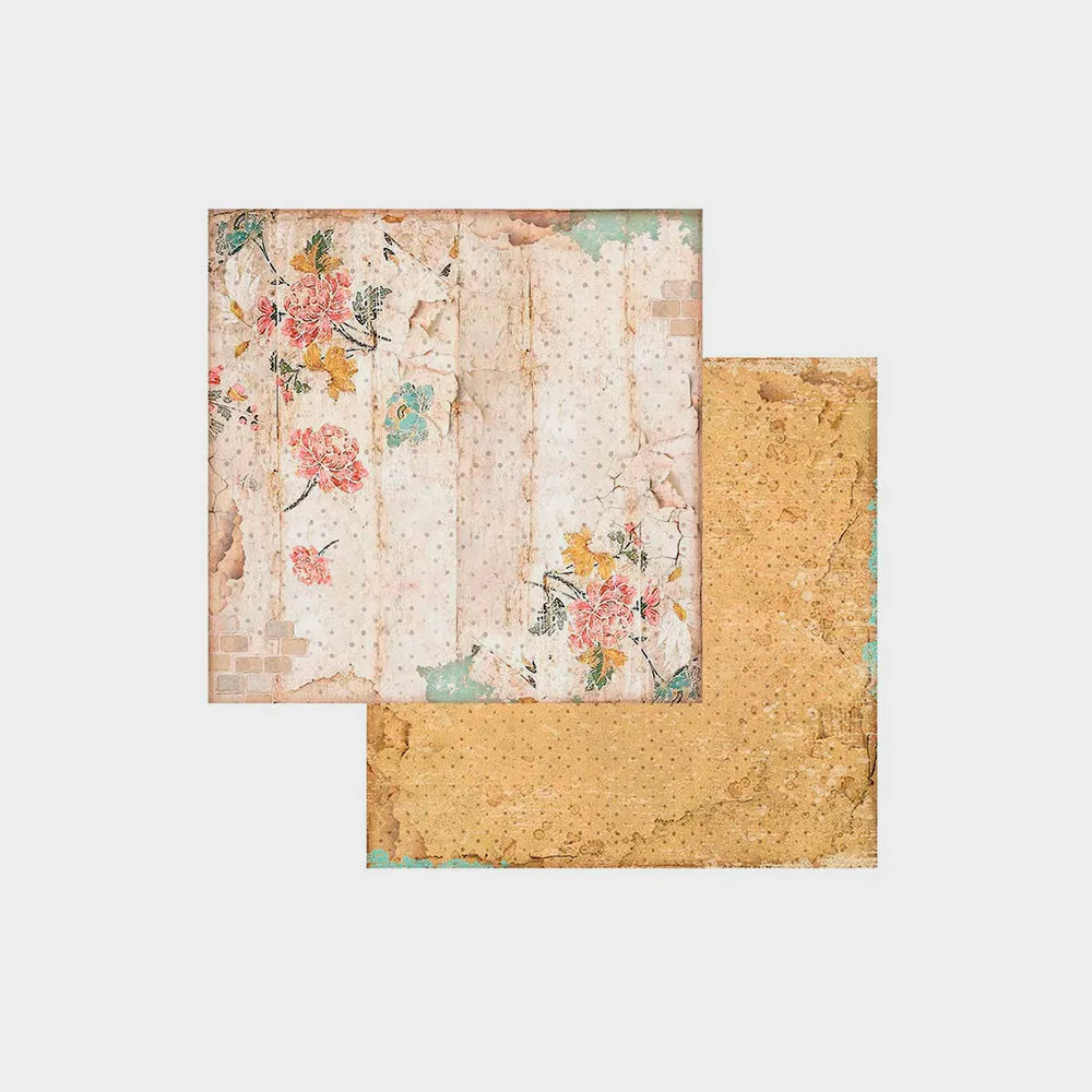 Set Papel Scrap Backgrounds Selection Alice 8x8 Stamperia
