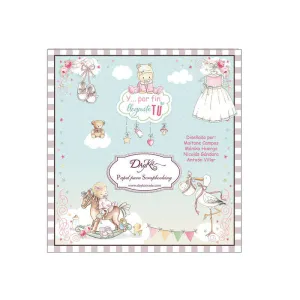 Set Papeles Scrap Y Por Fin Llegaste tú Mi Niña 20x20cm Dayka