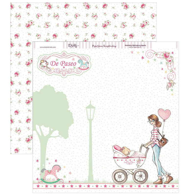 Set Papeles Scrap Y Por Fin Llegaste tú Mi Niña 20x20cm Dayka