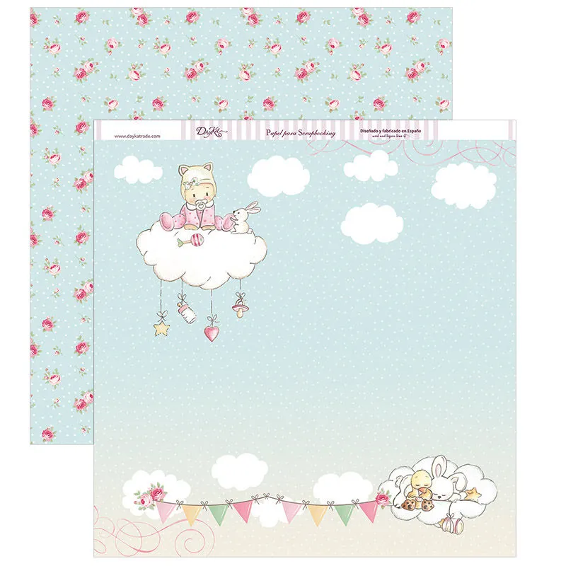 Set Papeles Scrap Y Por Fin Llegaste tú Mi Niña 20x20cm Dayka