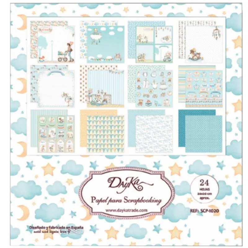 Set Papeles Scrap Y Por Fin Llegaste tú Mi Niño 20x20cm Dayka