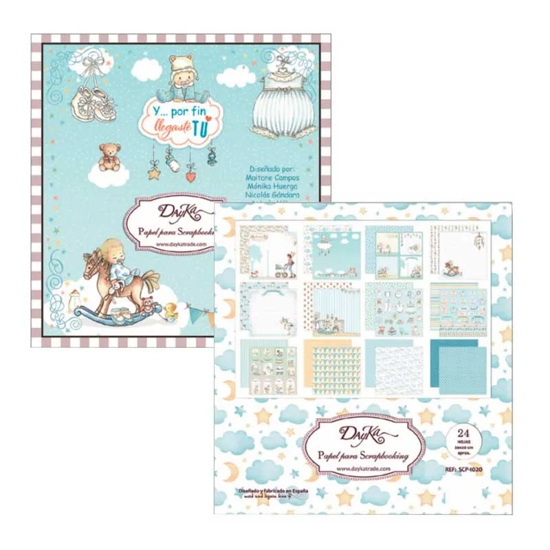 Set Papeles Scrap Y Por Fin Llegaste tú Mi Niño 20x20cm Dayka