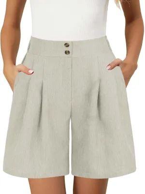 Shorts for Women Dressy High Waisted 2025 Summer Trendy Short Pants Business Casual Work Tailored Shorts with Pocket