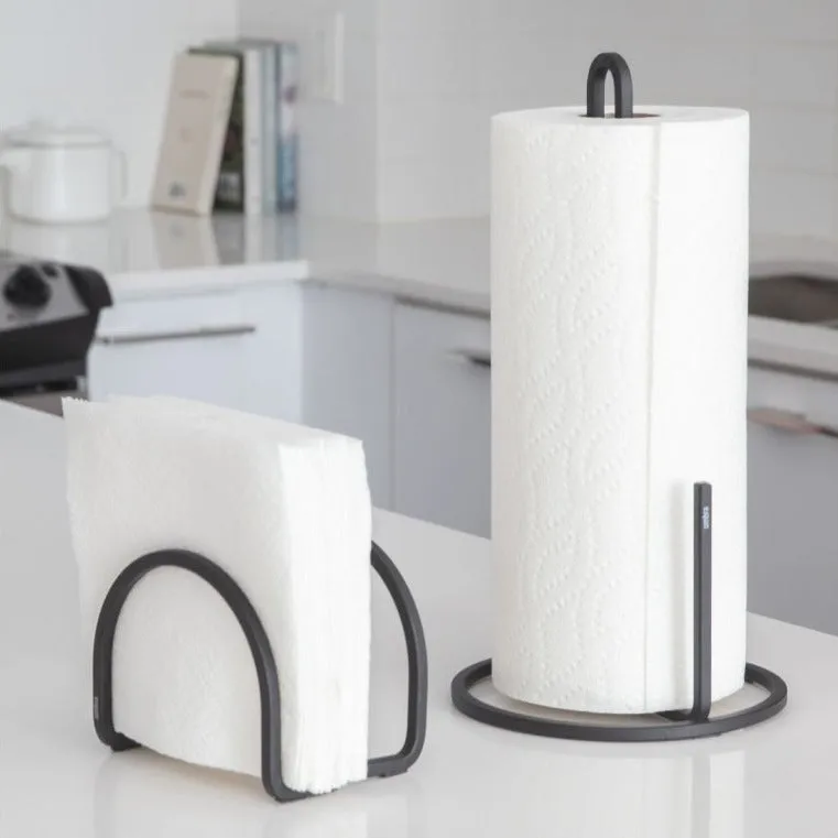 Soporte papel cocina negro Squire
