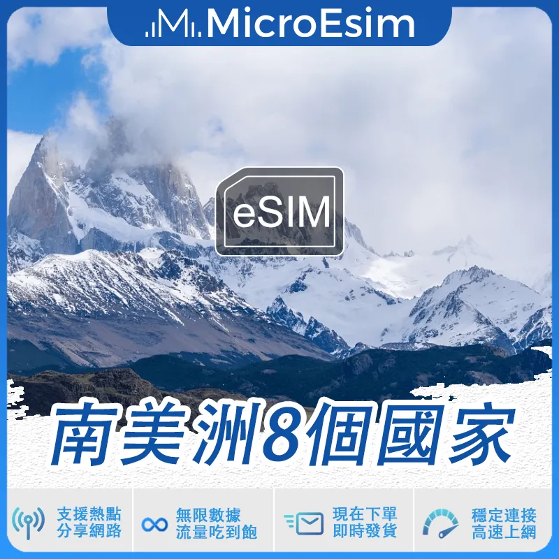 South America eSIM 8 Countries