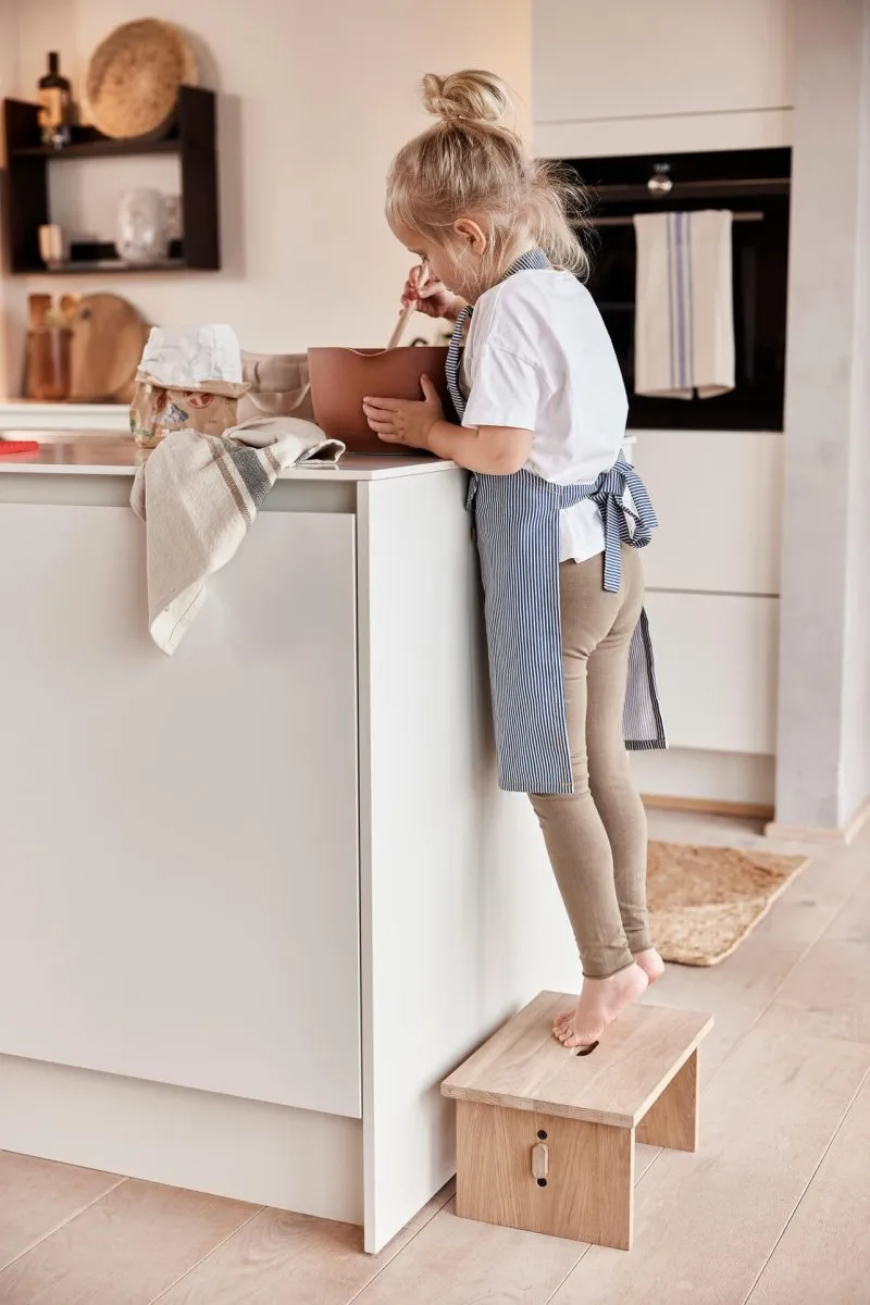 Tablier Éléphant en Denim Rayé
