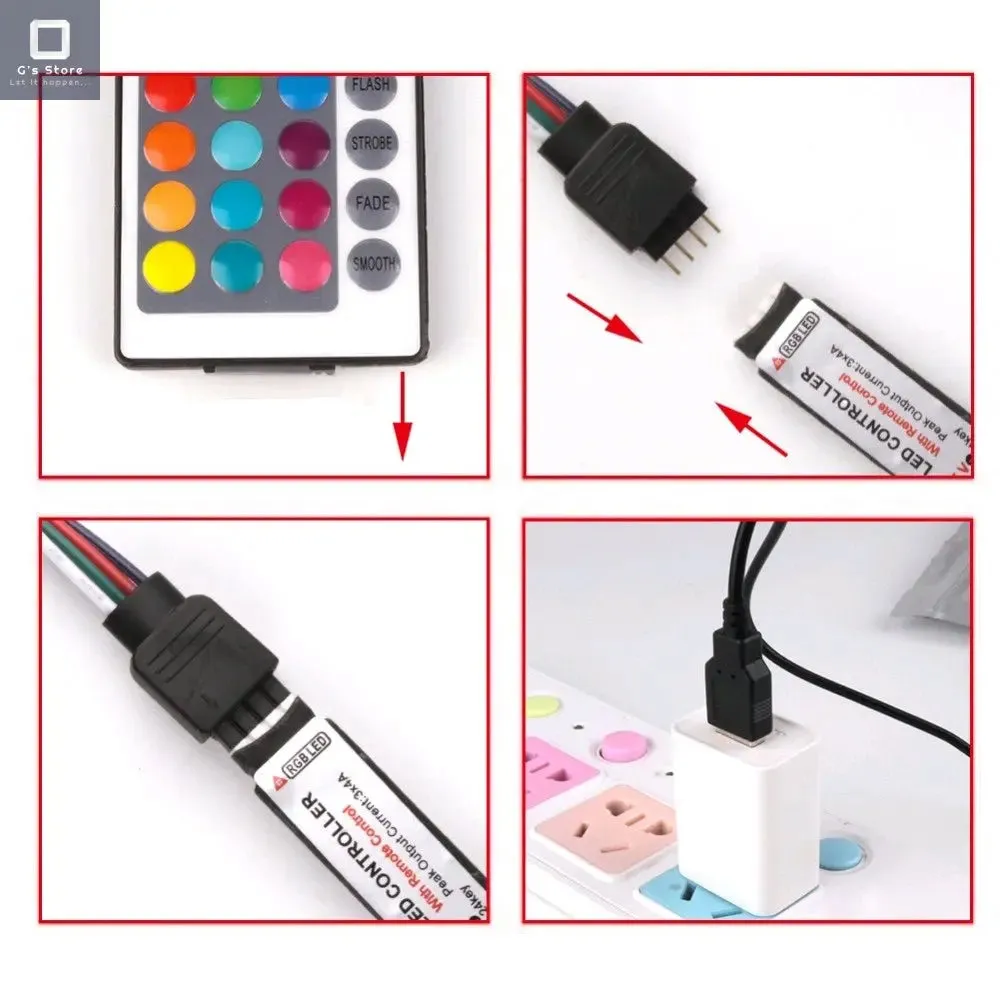 Tira LED 20 Mts RGB Control wireless, control remoto y Bluetooth