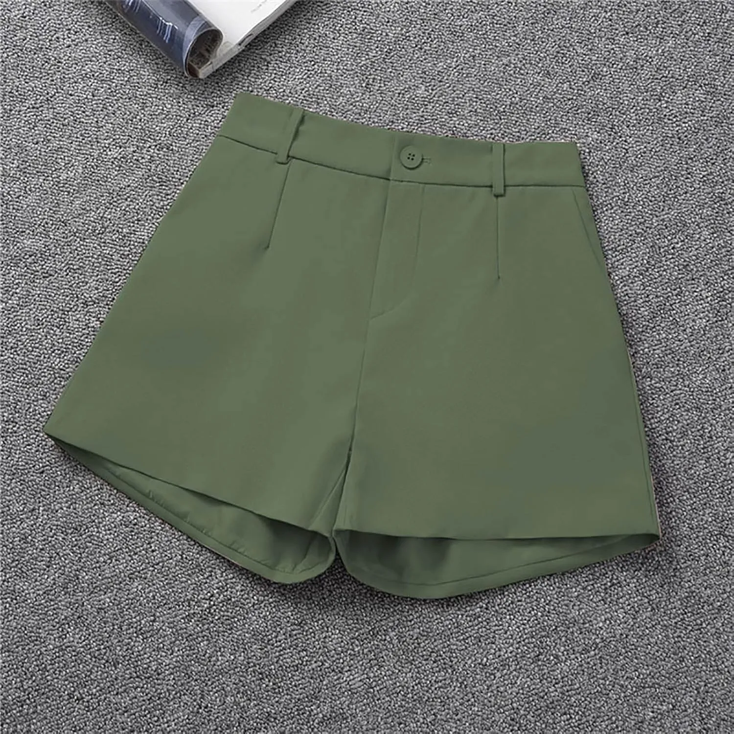 Trouser Shorts for Women Dressy Casual Formal Work Pleated Shorts High Waisted Comfy Trendy Ladies Short Pants