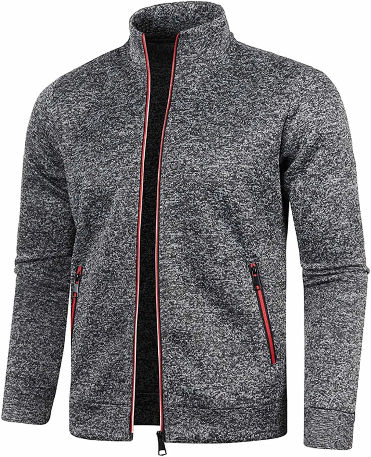Uillui Men's Sports Track Jacket Lightweight Zip up Casual Coat Running Athletic Active Sweat Jacket Long Sleeve Sweatshirts