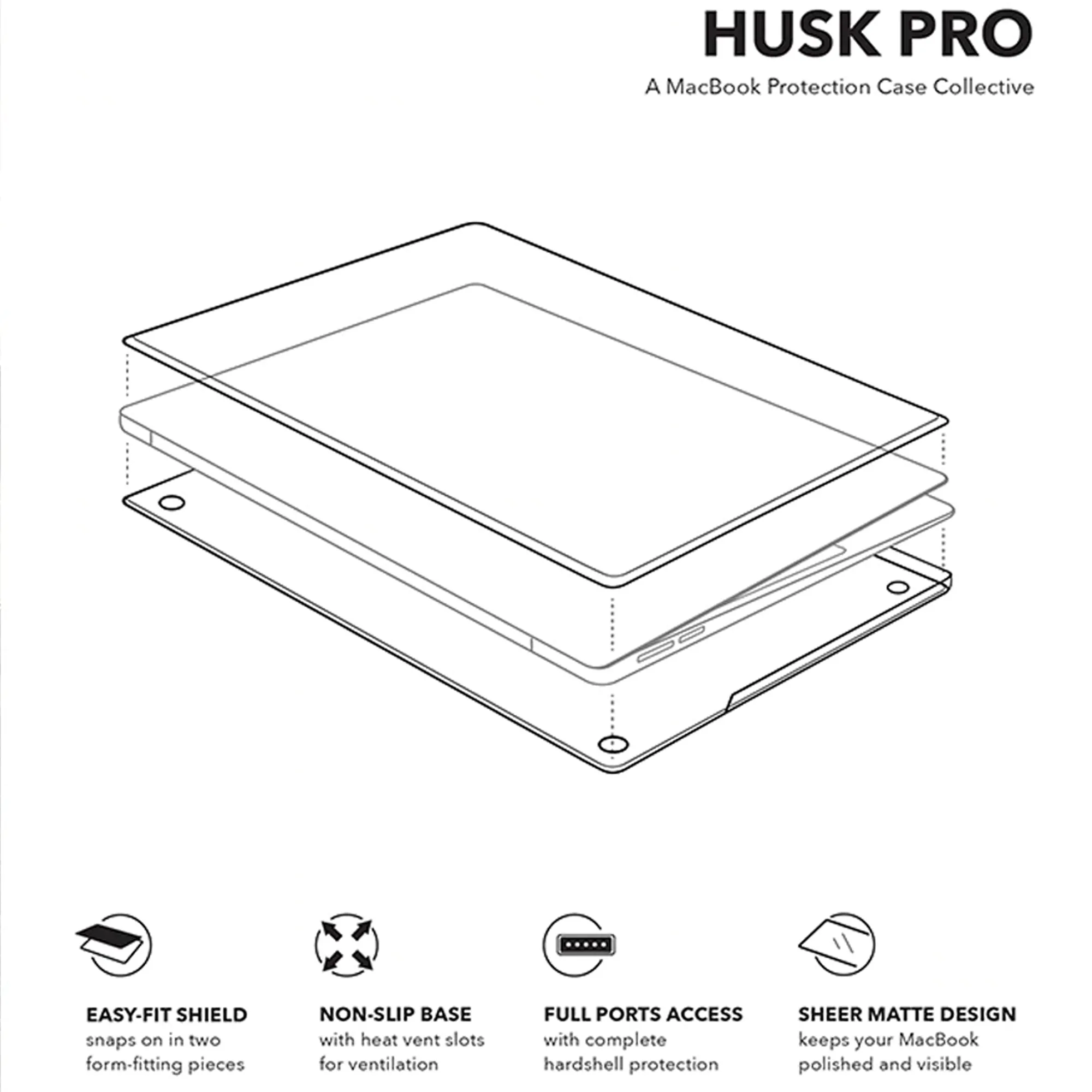 Uniq Husk Pro Claro Case for Macbook Pro 13" M1/M2 ( 2020 / 2022 ) - Matte Clear Dove