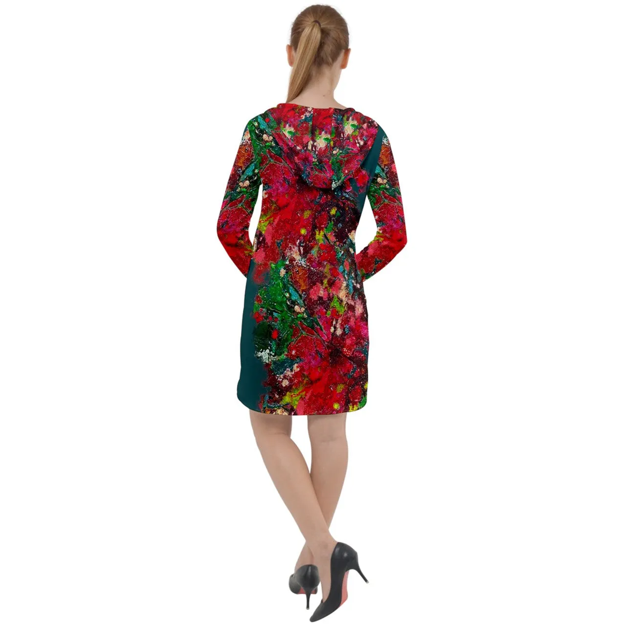 Vestido manga larga FLOR  ROJA