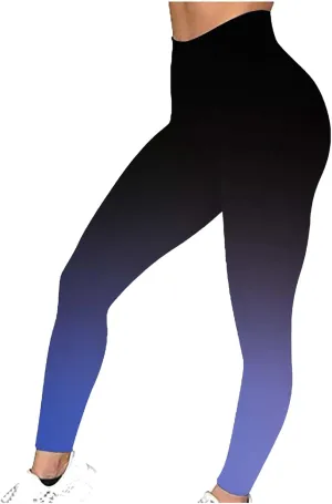 Women Seamless Workout Leggings Scrunch Butt High Waist Gym Yoga Pants Tights Athletic Ombre Tie Dye Yoga Leggings