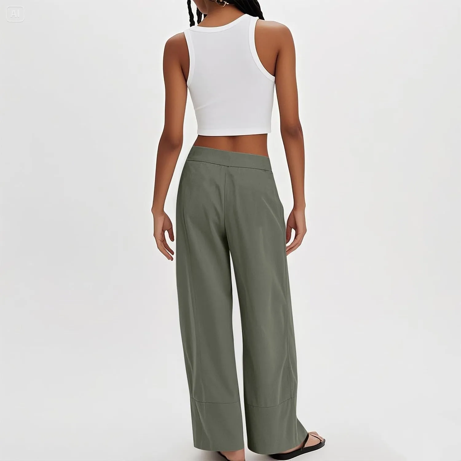 Womens Linen Pants Summer Wide Leg Pants High Waisted Flowy Palazzo Pant Boho Cotton Linen Beach Pants 2025
