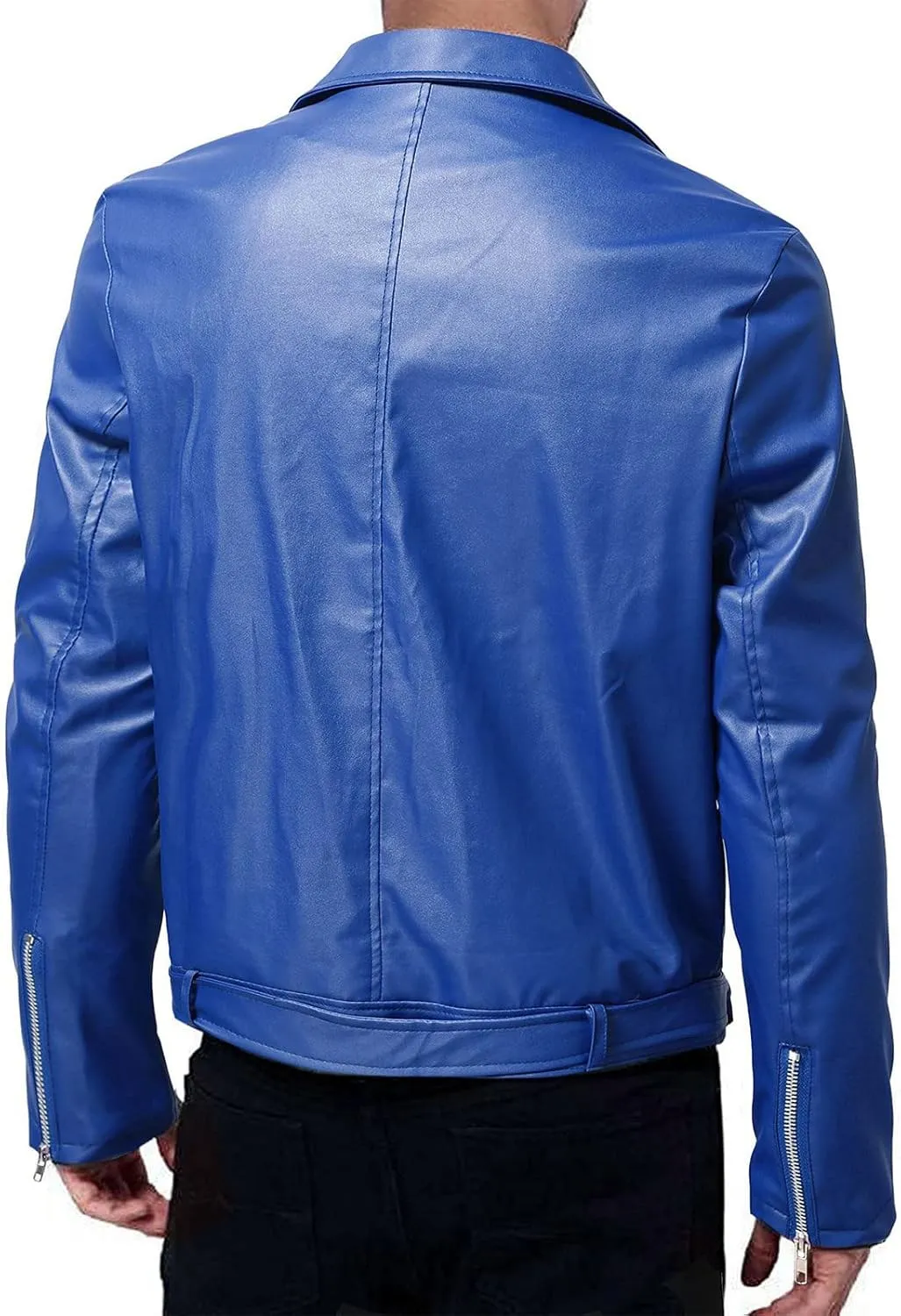 Ymosrh Men's Leather Motorcycle Jacket Racer Faux Distressed Jacket Mens, XXL-5XL