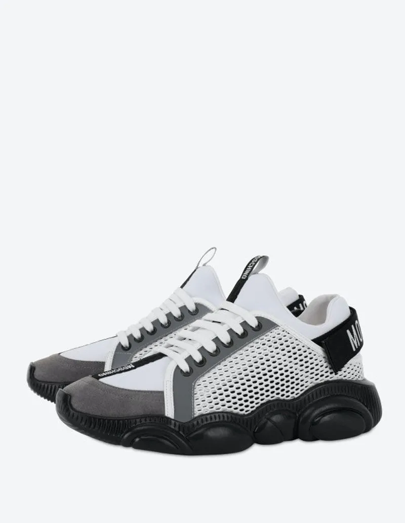 Zapatillas Moschino Couture Logo Strap Teddy Blancas ,Grises y Negras Hombre